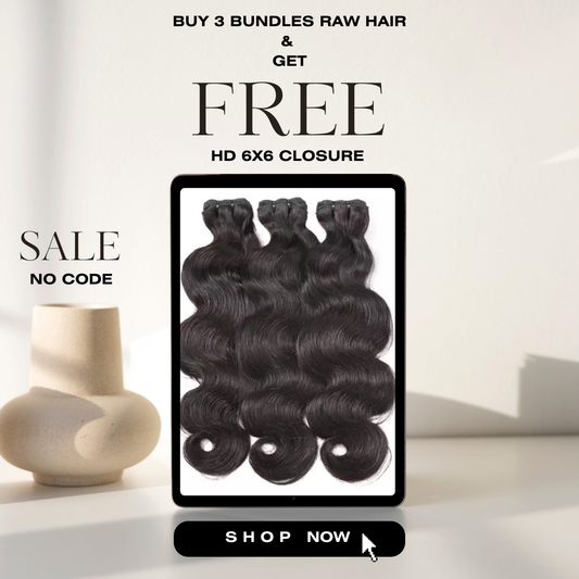 Buy 3 bundles Get FREE HD Closure